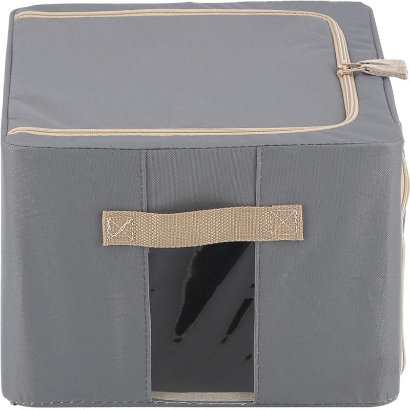 6個セット まとめ買い 窓付＆積み重ね収納ボックス 22L グレー 取っ手付き ストレージボックス 収納ケース インナーボックス 押し入れ収納 クローゼット |  | 04