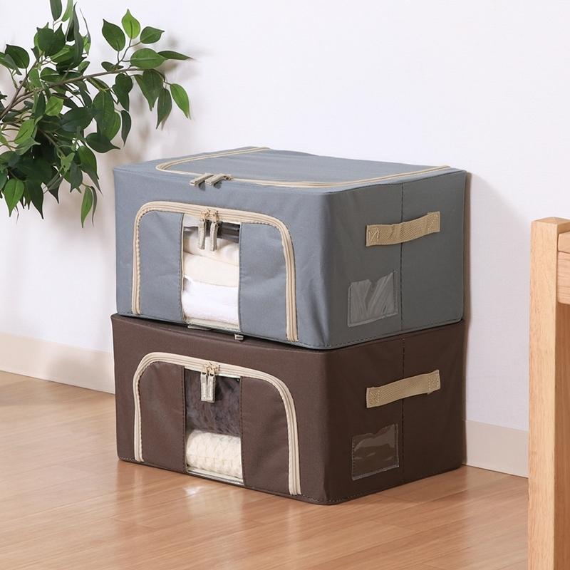 6個セット まとめ買い 窓付＆積み重ね収納ボックス 22L グレー 取っ手付き ストレージボックス 収納ケース インナーボックス 押し入れ収納 クローゼット |  | 07