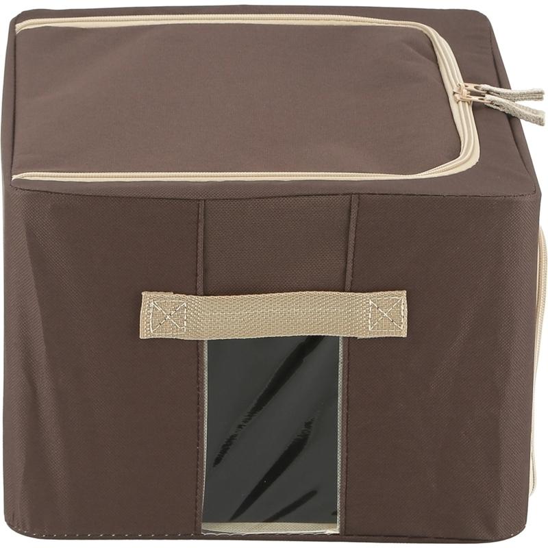 6個セット まとめ買い 窓付＆積み重ね収納ボックス 22L ブラウン 取っ手付き ストレージボックス 収納ケース 押し入れ収納 クローゼット スタッキング |  | 04