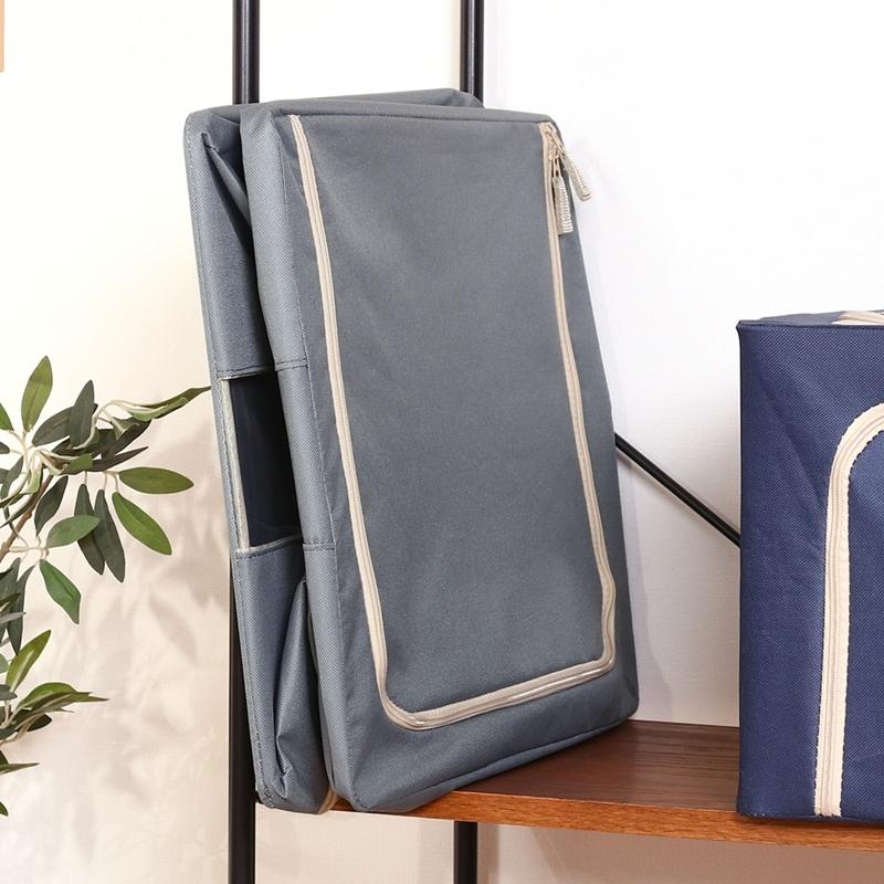 6個セット まとめ買い 窓付＆積み重ね収納ボックス 55L グレー 取っ手付き ストレージボックス 収納ケース 押し入れ収納 クローゼット スタッキング |  | 06