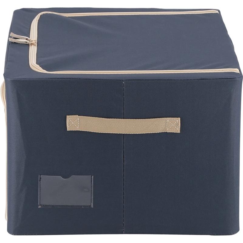 6個セット まとめ買い 窓付＆積み重ね収納ボックス 55L ブルー 取っ手付き ストレージボックス 収納ケース 押し入れ収納 クローゼット スタッキング |  | 02