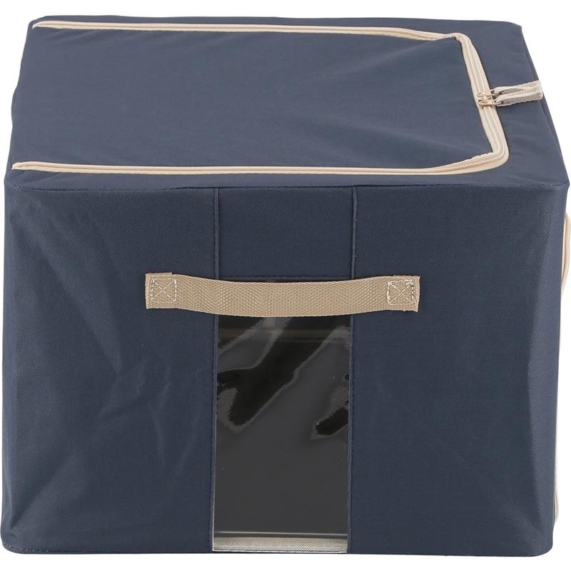 6個セット まとめ買い 窓付＆積み重ね収納ボックス 55L ブルー 取っ手付き ストレージボックス 収納ケース 押し入れ収納 クローゼット スタッキング |  | 04