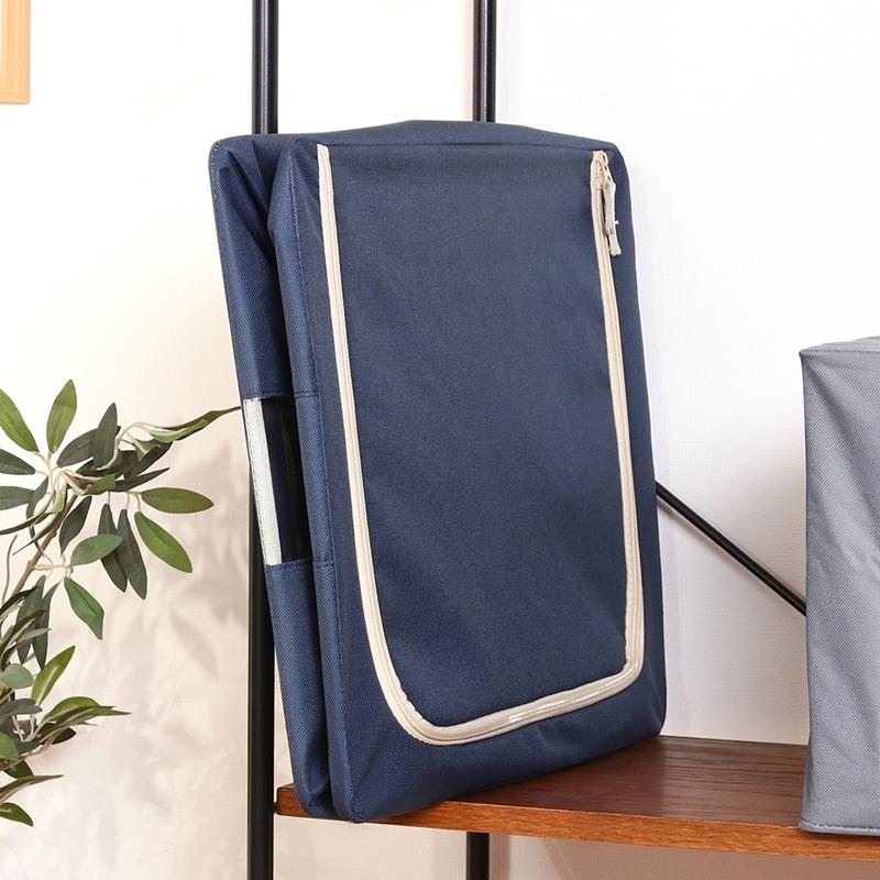 6個セット まとめ買い 窓付＆積み重ね収納ボックス 55L ブルー 取っ手付き ストレージボックス 収納ケース 押し入れ収納 クローゼット スタッキング |  | 06