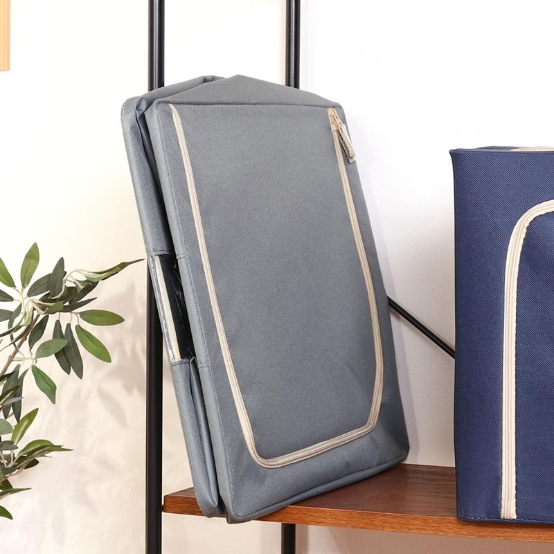 6個セット まとめ買い 窓付＆積み重ね収納ボックス 72L グレー 取っ手付き ストレージボックス 収納ケース 押し入れ収納 クローゼット スタッキング |  | 05