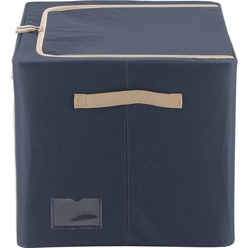 6個セット まとめ買い 窓付＆積み重ね収納ボックス 72L ブルー 取っ手付き ストレージボックス 収納ケース 押し入れ収納 クローゼット スタッキング |  | 02