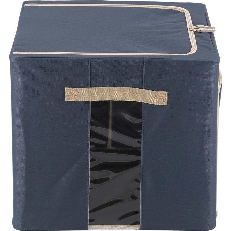 6個セット まとめ買い 窓付＆積み重ね収納ボックス 72L ブルー 取っ手付き ストレージボックス 収納ケース 押し入れ収納 クローゼット スタッキング |  | 04