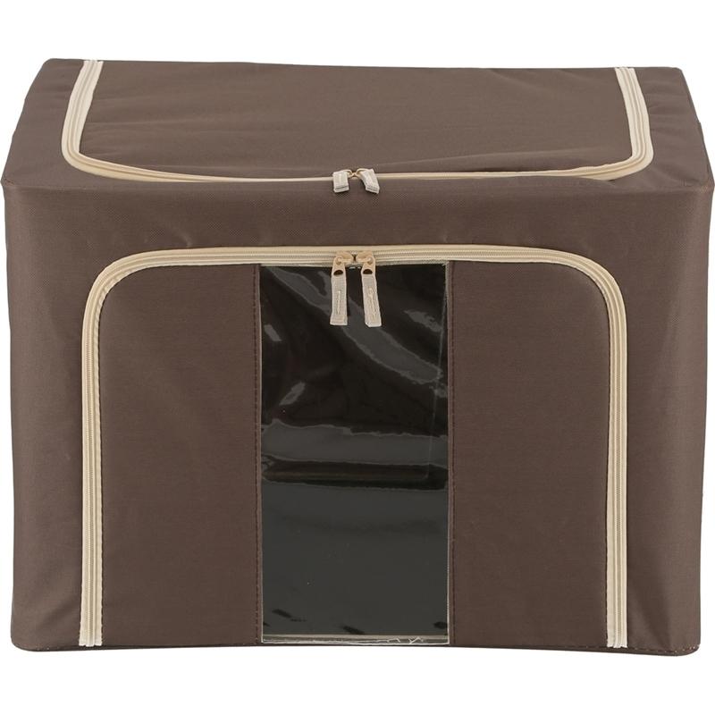 6個セット まとめ買い 窓付＆積み重ね収納ボックス 72L ブラウン 取っ手付き ストレージボックス 収納ケース 押し入れ収納 クローゼット スタッキング |  | 01