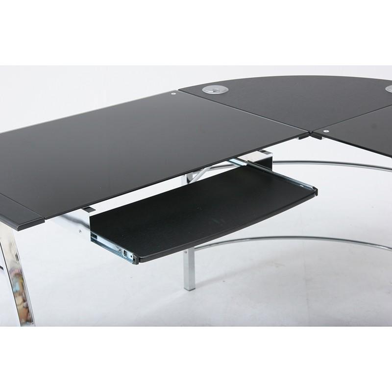 ガラスPCデスク L字型 ワークデスク デスク 机 作業台 パソコンデスク オフィスデスク ワークテーブル 事務デスク パソコン机 |  | 02