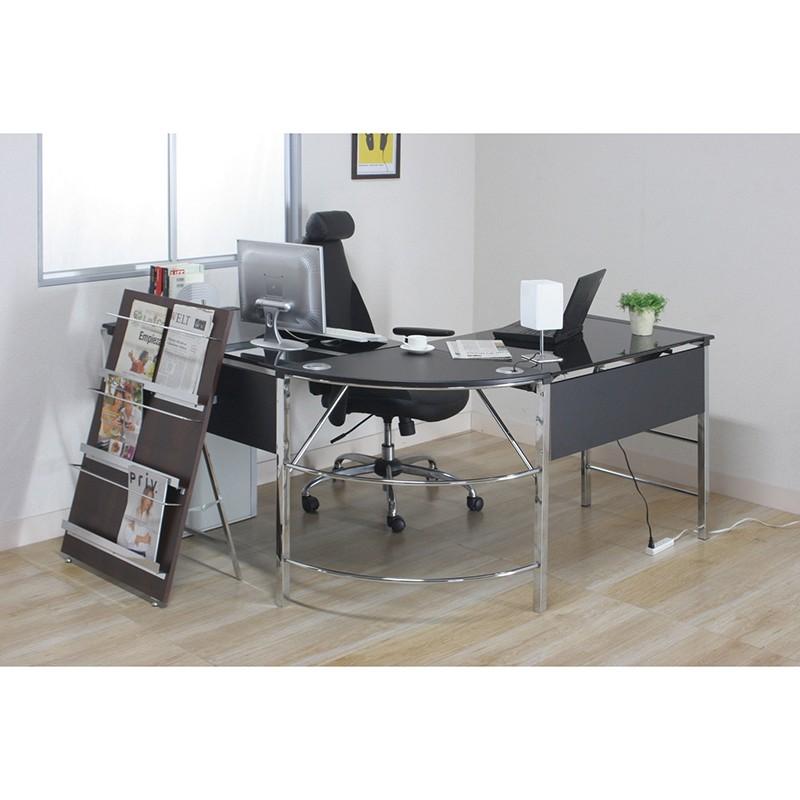 ガラスPCデスク L字型 ワークデスク デスク 机 作業台 パソコンデスク オフィスデスク ワークテーブル 事務デスク パソコン机 |  | 06