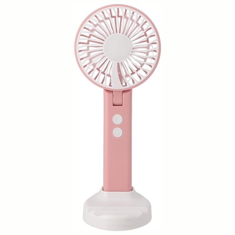 6個セット まとめ買い ミニＬＥＤ付ハンディファン ピンク 卓上 ハンディ 携帯 持ち歩く 小型扇風機 おしゃれ かわいい | 