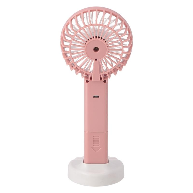 6個セット まとめ買い ミニＬＥＤ付ハンディファン ピンク 卓上 ハンディ 携帯 持ち歩く 小型扇風機 おしゃれ かわいい |  | 02