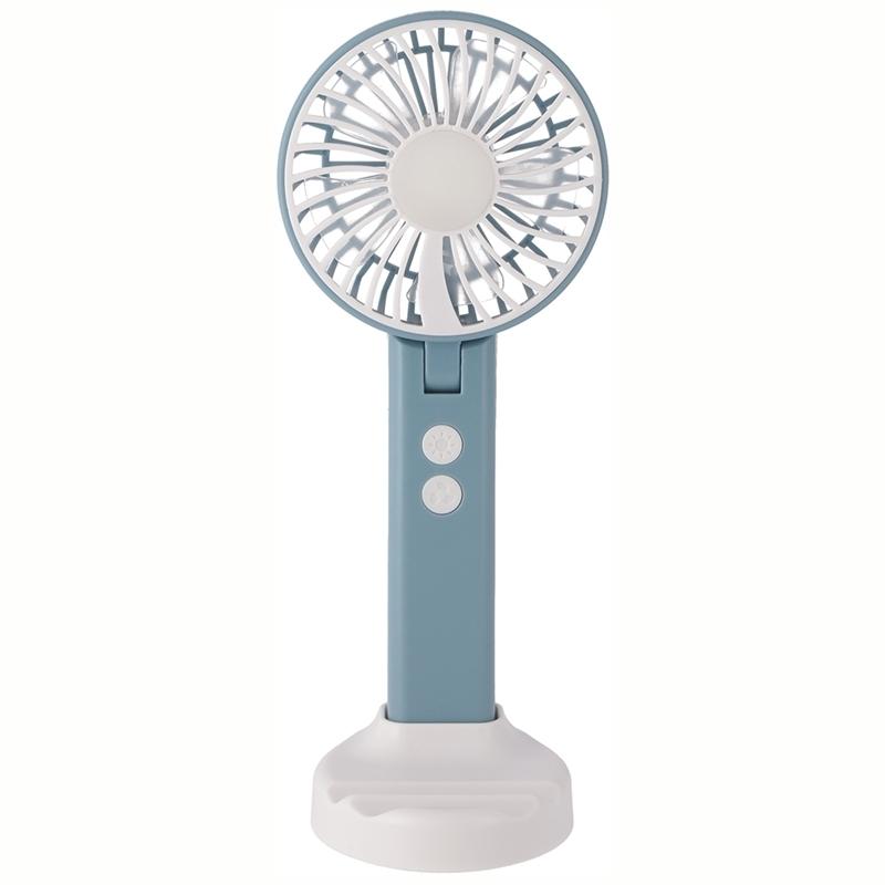6個セット まとめ買い ミニＬＥＤ付ハンディファン ブルー 卓上 ハンディ 携帯 持ち歩く 小型扇風機 おしゃれ かわいい | 