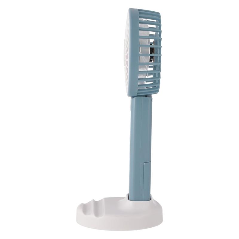 6個セット まとめ買い ミニＬＥＤ付ハンディファン ブルー 卓上 ハンディ 携帯 持ち歩く 小型扇風機 おしゃれ かわいい |  | 01