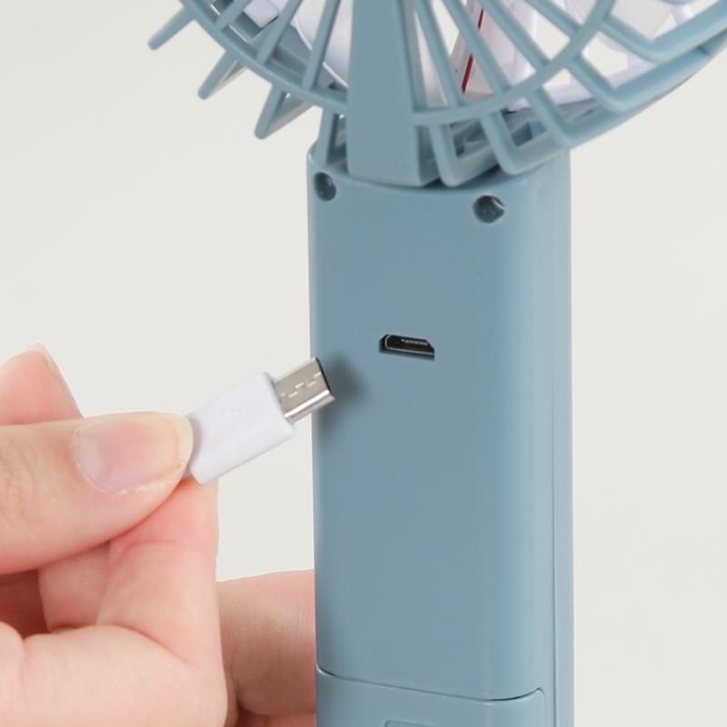 6個セット まとめ買い ミニＬＥＤ付ハンディファン ブルー 卓上 ハンディ 携帯 持ち歩く 小型扇風機 おしゃれ かわいい |  | 03