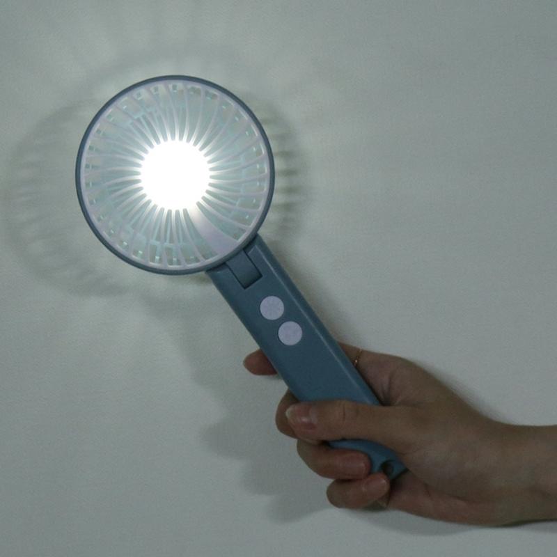 6個セット まとめ買い ミニＬＥＤ付ハンディファン ブルー 卓上 ハンディ 携帯 持ち歩く 小型扇風機 おしゃれ かわいい |  | 04