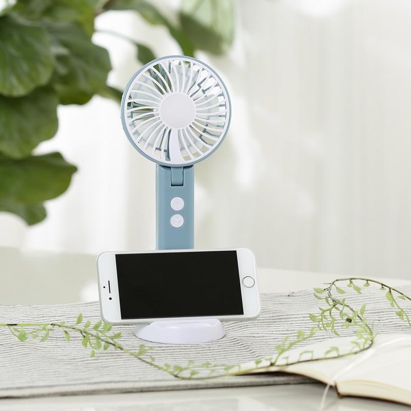 6個セット まとめ買い ミニＬＥＤ付ハンディファン ブルー 卓上 ハンディ 携帯 持ち歩く 小型扇風機 おしゃれ かわいい |  | 05