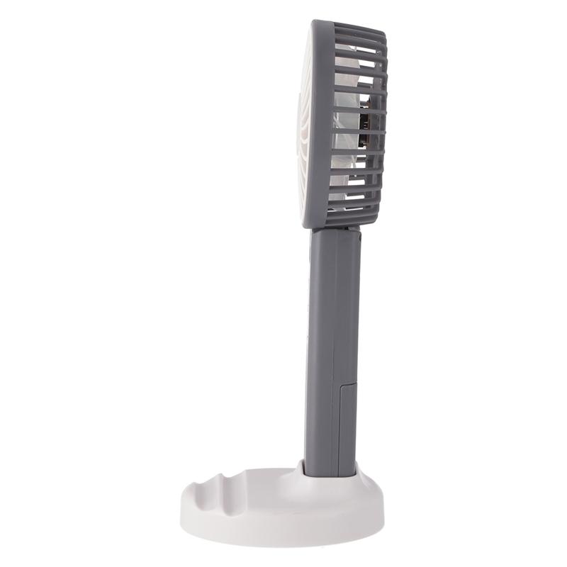 6個セット まとめ買い ミニＬＥＤ付ハンディファン グレー 卓上 ハンディ 携帯 持ち歩く 小型扇風機 おしゃれ かわいい |  | 01