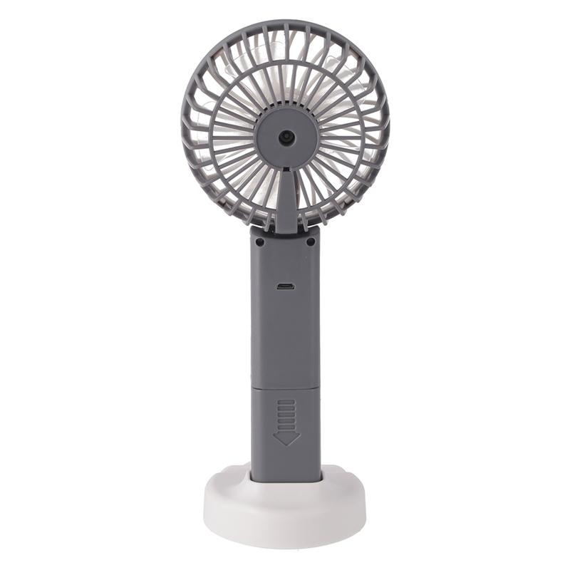 6個セット まとめ買い ミニＬＥＤ付ハンディファン グレー 卓上 ハンディ 携帯 持ち歩く 小型扇風機 おしゃれ かわいい |  | 02