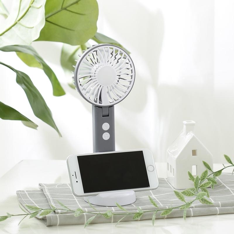 6個セット まとめ買い ミニＬＥＤ付ハンディファン グレー 卓上 ハンディ 携帯 持ち歩く 小型扇風機 おしゃれ かわいい |  | 05