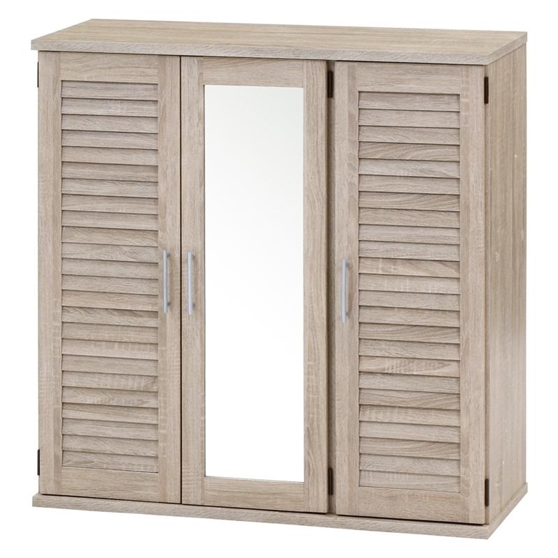 ルーバー＆ミラー付きシューズボックス 幅90cm ホワイトオーク 下駄箱 シューズ ボックス シューズラック スリム 鏡付き 可動棚 収納 玄関収納 靴箱 通気性 | 