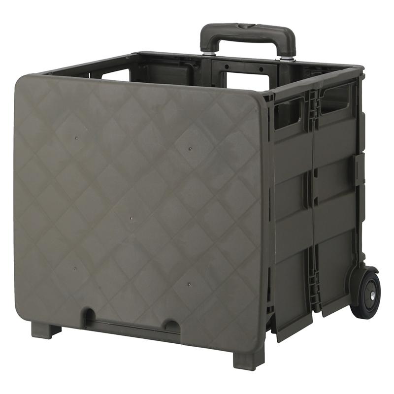3個セット まとめ買い フォールディングキャリーカート Ｌサイズ 蓋付き カーキ 折りたたみ ワゴン キャンプ レジャー アウトドア 耐荷重25kg |  | 04