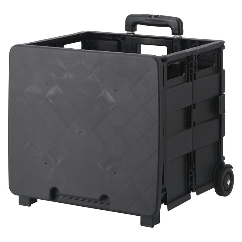 3個セット まとめ買い フォールディングキャリーカート Ｌサイズ 蓋付き ブラック 折りたたみ ワゴン キャンプ レジャー アウトドア 耐荷重25kg |  | 04