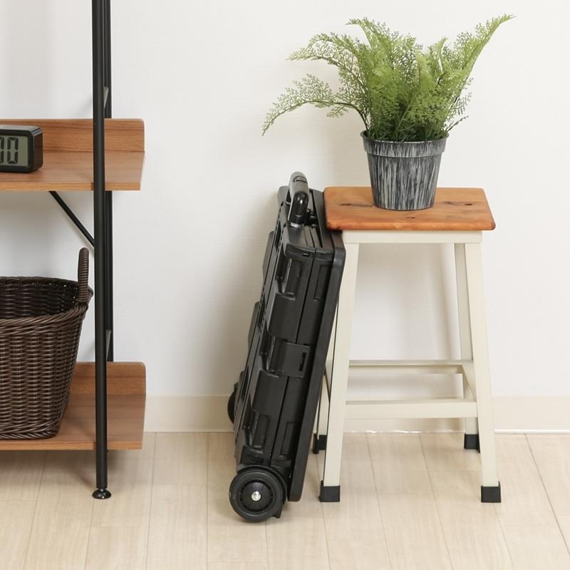 3個セット まとめ買い フォールディングキャリーカート Ｌサイズ 蓋付き ブラック 折りたたみ ワゴン キャンプ レジャー アウトドア 耐荷重25kg |  | 05