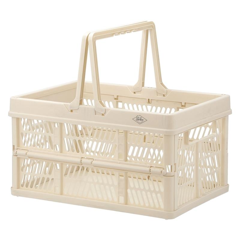 6個セット まとめ買い 折りたたみコンテナ Lサイズ ホワイト 収納ボックス 収納ケース キャンプ 屋外 屋内 アウトドア 折り畳み 段積み 積み重ね スタッキング | 