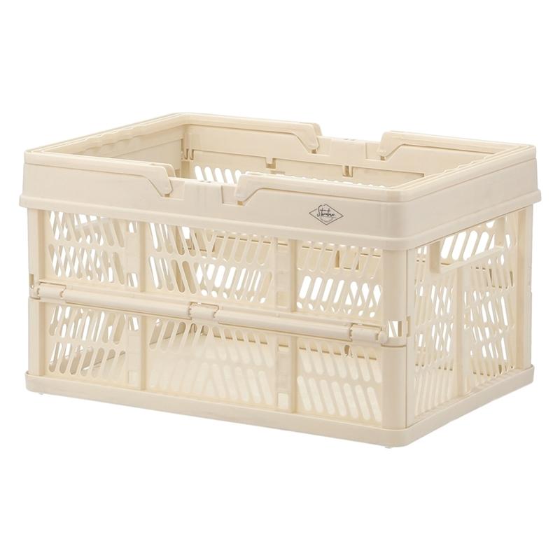 6個セット まとめ買い 折りたたみコンテナ Lサイズ ホワイト 収納ボックス 収納ケース キャンプ 屋外 屋内 アウトドア 折り畳み 段積み 積み重ね スタッキング |  | 03