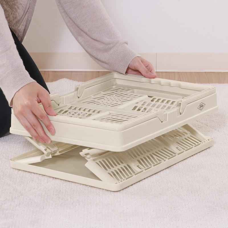 6個セット まとめ買い 折りたたみコンテナ Lサイズ ホワイト 収納ボックス 収納ケース キャンプ 屋外 屋内 アウトドア 折り畳み 段積み 積み重ね スタッキング |  | 05