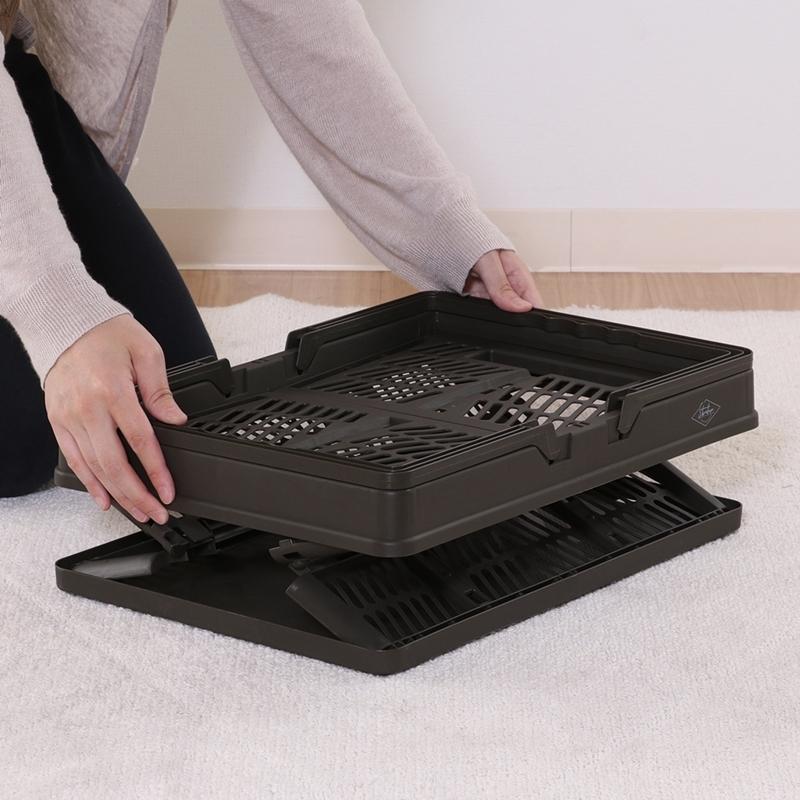 6個セット まとめ買い 折りたたみコンテナ Lサイズ カーキ 収納ボックス 収納ケース キャンプ 屋外 屋内 アウトドア 折り畳み 段積み 積み重ね スタッキング |  | 05