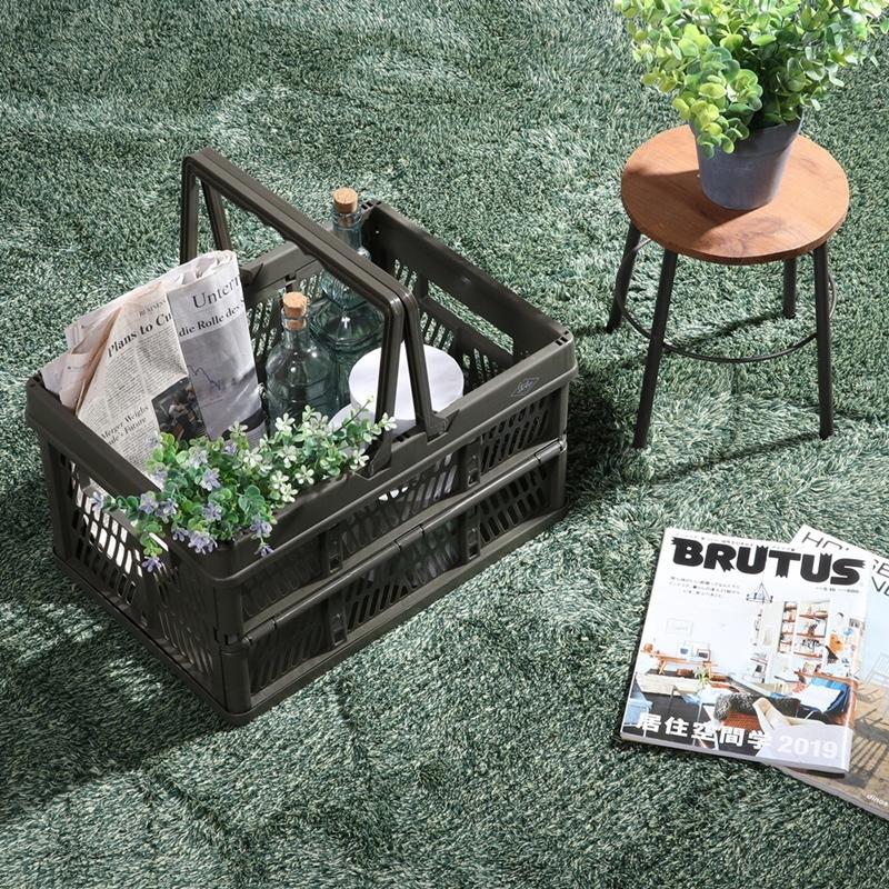 6個セット まとめ買い 折りたたみコンテナ Lサイズ カーキ 収納ボックス 収納ケース キャンプ 屋外 屋内 アウトドア 折り畳み 段積み 積み重ね スタッキング |  | 06