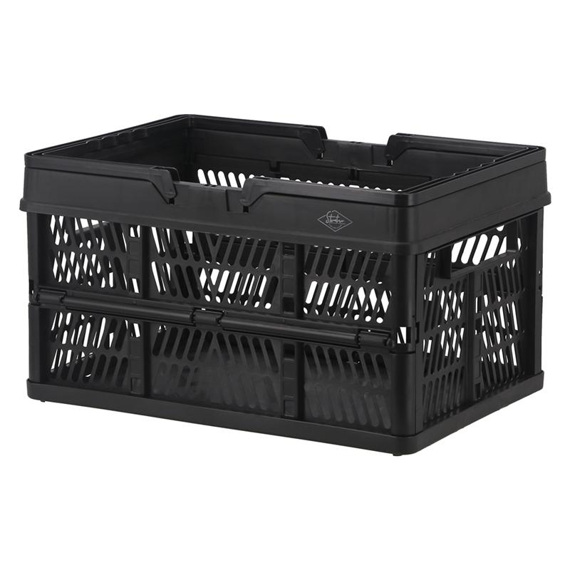 6個セット まとめ買い 折りたたみコンテナ Lサイズ ブラック 収納ボックス 収納ケース キャンプ 屋外 屋内 アウトドア 折り畳み 段積み 積み重ね スタッキング |  | 03