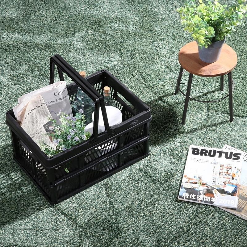 6個セット まとめ買い 折りたたみコンテナ Lサイズ ブラック 収納ボックス 収納ケース キャンプ 屋外 屋内 アウトドア 折り畳み 段積み 積み重ね スタッキング |  | 06