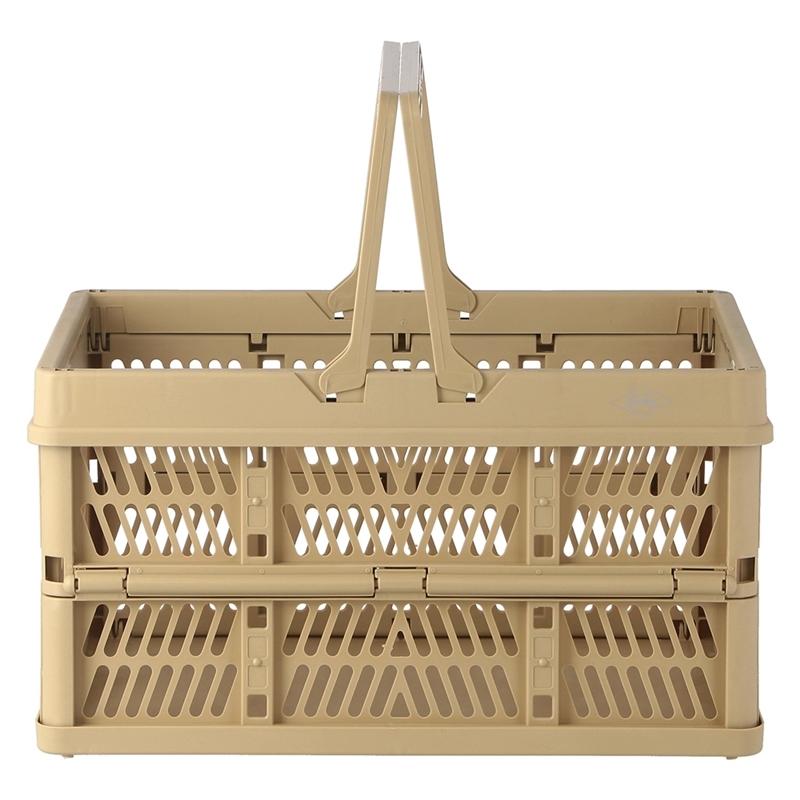 6個セット まとめ買い 折りたたみコンテナ Lサイズ ベージュ 収納ボックス 収納ケース キャンプ 屋外 屋内 アウトドア 折り畳み 段積み 積み重ね スタッキング |  | 01