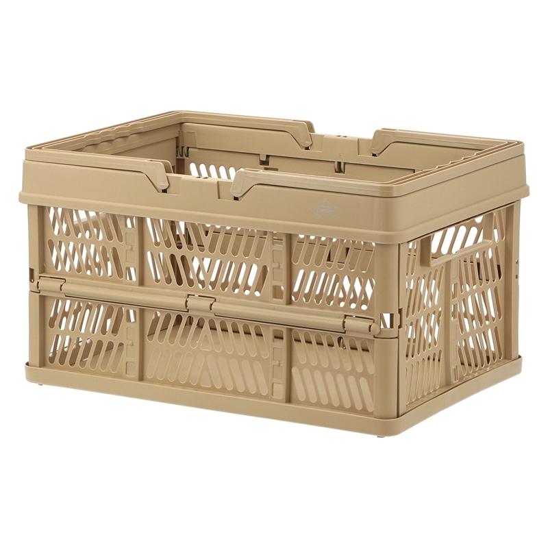 6個セット まとめ買い 折りたたみコンテナ Lサイズ ベージュ 収納ボックス 収納ケース キャンプ 屋外 屋内 アウトドア 折り畳み 段積み 積み重ね スタッキング |  | 03