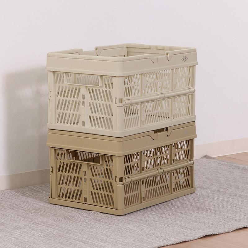 6個セット まとめ買い 折りたたみコンテナ Lサイズ ベージュ 収納ボックス 収納ケース キャンプ 屋外 屋内 アウトドア 折り畳み 段積み 積み重ね スタッキング |  | 04