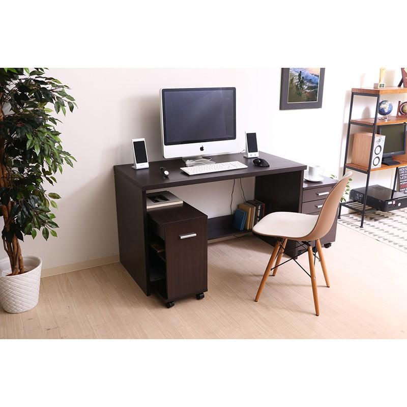 デスク3点セット チェスト プリンター台 デスク ワークデスク 幅120cm 木製 引き出し 収納付き 机 作業台 パソコンデスク オフィスデスク |  | 05