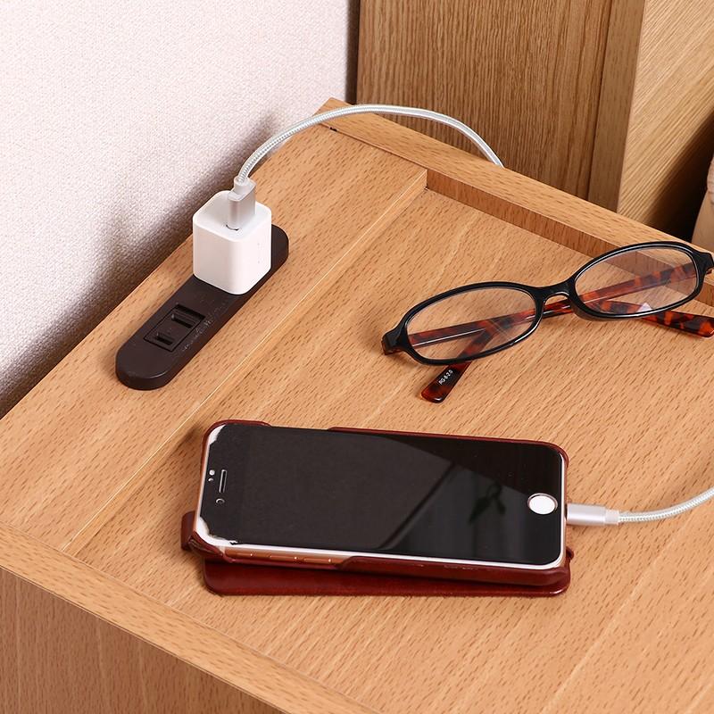 ベッドサイドテーブル コンセント付き ナイトテーブル ソファーサイドテーブル 引き出し 収納 本棚  木製 リビング 寝室 玄関 シンプル モダン |  | 05