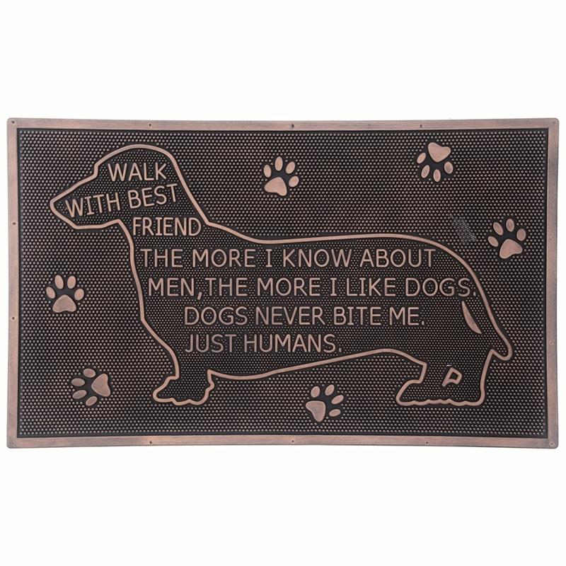 5枚セット ラバーマット ダックスフンド 幅75×奥行45cm 玄関マット まとめ買い おしゃれ 可愛い エントランス ゴムマット 店舗 お店 ベランダ 勝手口 薄型 | 