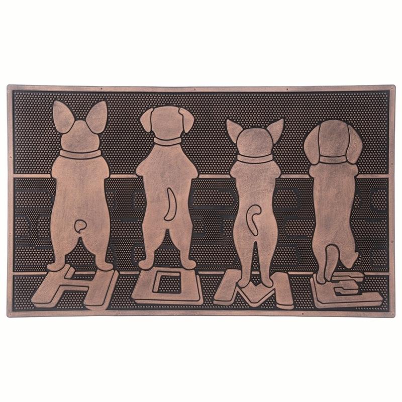 5枚セット ラバーマット ドッグヒップ 幅75×奥行45cm 玄関マット まとめ買い おしゃれ 可愛い エントランス ゴムマット 店舗 お店 ベランダ 勝手口 薄型 | 