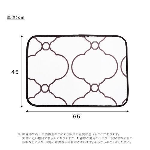 玄関マット 45×65 洗える ウォッシャブル リーフ柄 モロッカン柄 ネコ柄 猫 ブルー ピンク ベージュ イエロー グリーン アイボリー ブラック グレー おしゃれ |  | 01