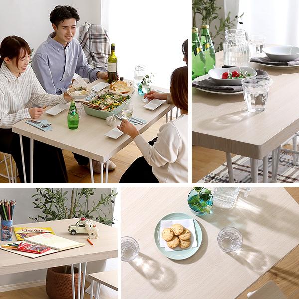 ダイニングテーブル 幅110cm 長方形 食卓テーブル 4人掛 木製 リビングテーブル おしゃれ 北欧 フレンチ カントリー ホワイトオーク ナチュラル カフェテーブル |  | 03