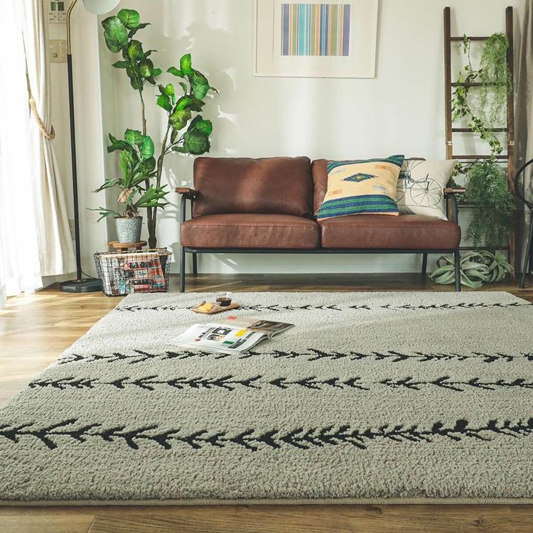 ラヴィ グレー 130x190 ラグ マット リビングラグ 日本製 防ダニ すべり止め 抗菌消臭 オールシーズン おしゃれ シンプル レトロ モダン 床暖 ホットカーペット |  | 01