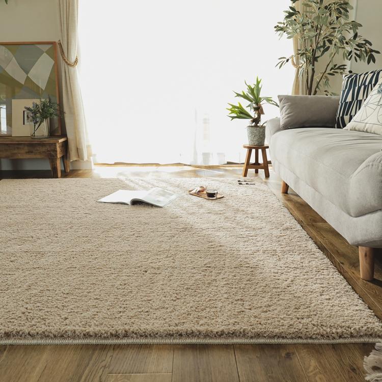 モノグラムFF ベージュ 130ｘ190 ラグ マット リビングラグ 防ダニ すべり止め 抗菌消臭 オールシーズン おしゃれ レトロ モダン 床暖 ホットカーペット |  | 01