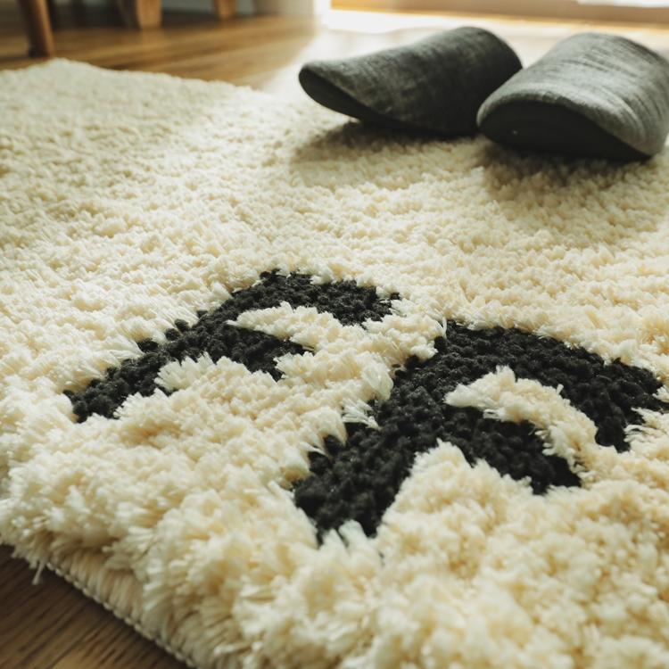 モノグラムFF アイボリー 45ｘ80 ラグ マット 玄関マット エントランス 防ダニ すべり止め 抗菌消臭 オールシーズン おしゃれ モダン 床暖 ホットカーペット |  | 02
