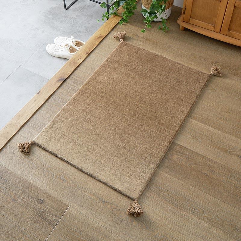 玄関マット 50x80cm ベージュ ルミィ タッセル オールシーズン 一年中 春夏秋冬 ウール おしゃれ シンプル 無地 モダン 和モダン アジアン 北欧 エスニック イン | ブランド登録なし | 11