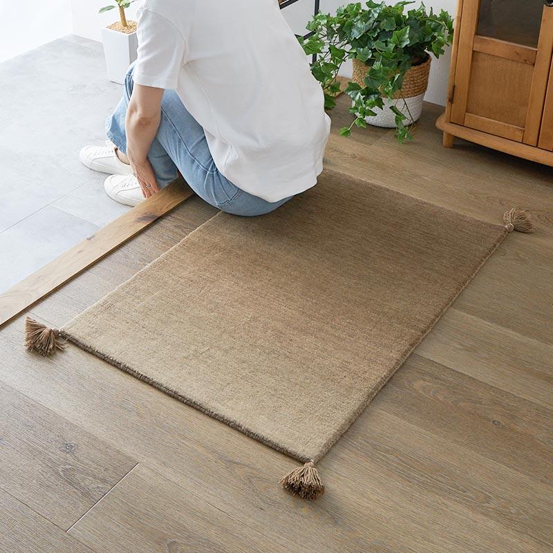 玄関マット 50x80cm ベージュ ルミィ タッセル オールシーズン 一年中 春夏秋冬 ウール おしゃれ シンプル 無地 モダン 和モダン アジアン 北欧 エスニック イン | ブランド登録なし | 01