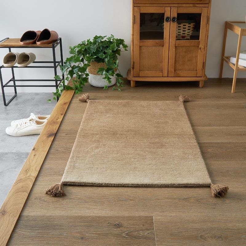 玄関マット 50x80cm ベージュ ルミィ タッセル オールシーズン 一年中 春夏秋冬 ウール おしゃれ シンプル 無地 モダン 和モダン アジアン 北欧 エスニック イン | ブランド登録なし | 03