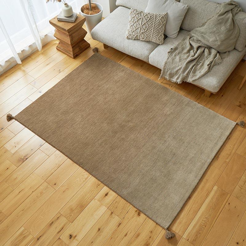 ラグ 130x190cm ベージュ ラグマット ルミィ ホットカーペットカバー ラグカーペット タッセル オールシーズン 一年中 春夏秋冬 ウール おしゃれ シンプル 無地 | ブランド登録なし | 11